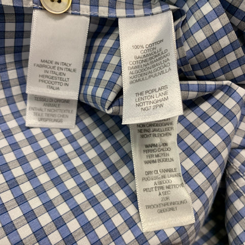 PAUL SMITH Size M Blue White Gingham Cotton Long Sleeve Shirt
