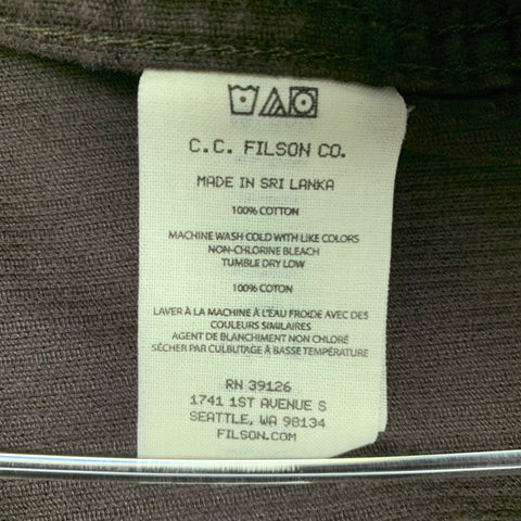 FILSON Size L Brown Corduroy Cotton Two Pockets Long Sleeve Shirt