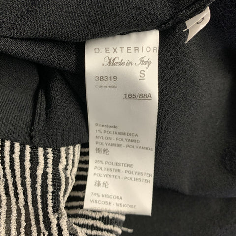 D.EXTERIOR Taille S Robe sans manches en mélange de viscose noir et blanc à surpiqûres contrastantes