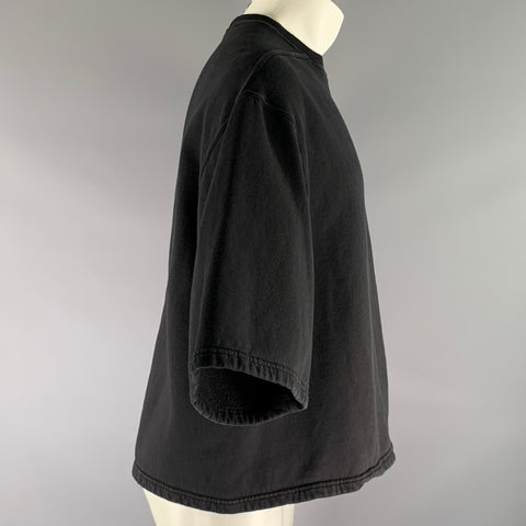 DRKSHDW Size M Black Solid Cotton Short Sleeve Pullover