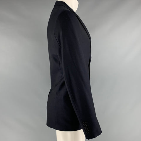 SANDRO Size 40 Navy Wool Notch Lapel Sport Coat