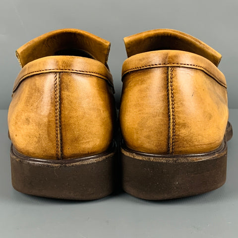 TOD'S Mocasines con borlas de cuero desgastado marrón talla 8