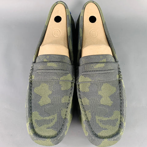 ROTHY'S Size 12 Green Camo Knit Drivers Loafers