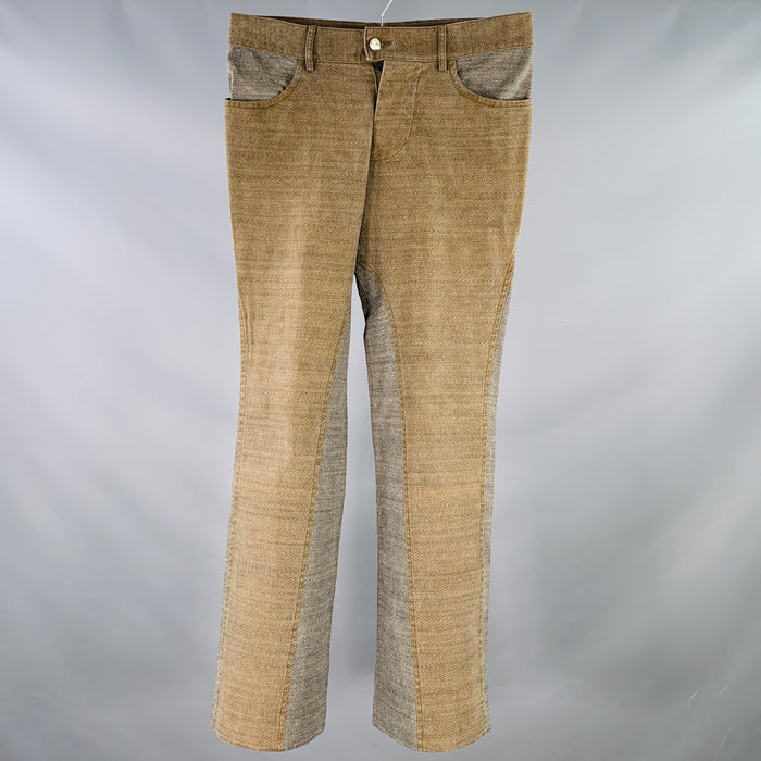 VIVIENNE WESTWOOD ANGLOMANIA Size 34 Brown Grey Cotton Blend Herringbone Button Fly Casual Pants