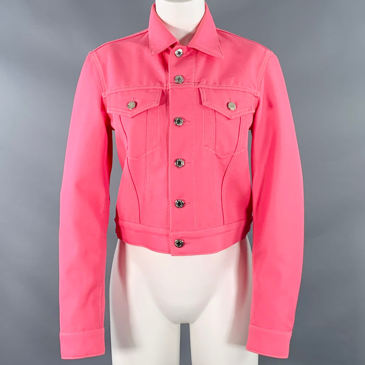 HELMUT LANG Size S Pink Cotton Blend Trucker Jacket