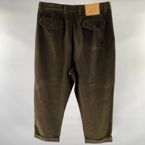 AMI Size 34 Green Olive Corduroy Cotton Pants