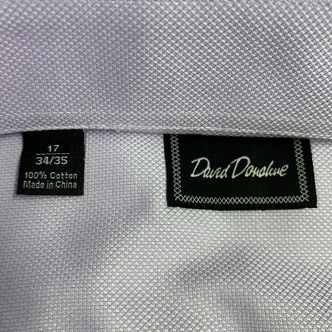 DAVID DONAHUE Size XXL Purple Lilac Woven Cotton Spread Collar Long Sleeve Shirt