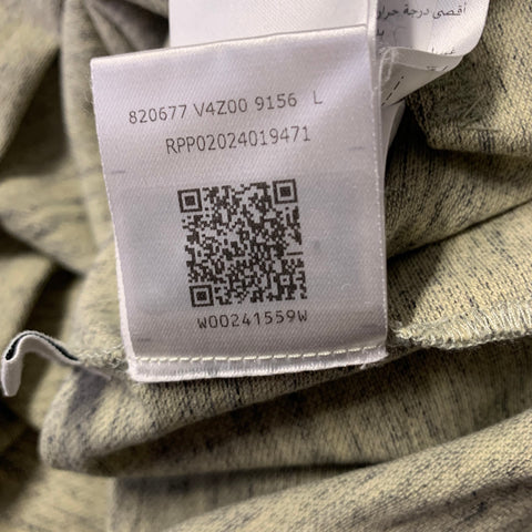 BOTTEGA VENETA Size L Green Grey Heather Cotton Buttoned Polo