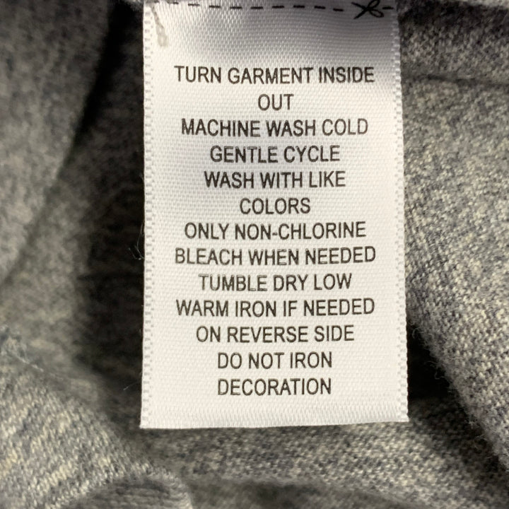 RRL by RALPH LAUREN Size XL Heather Grey Logo Print Cotton T-shirt