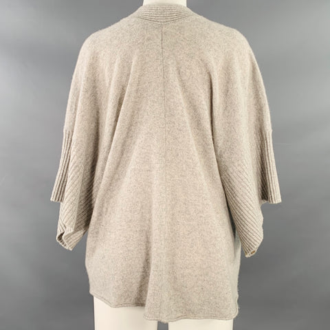 27 MILES Size XS/S Grey Cashmere Dolman Sleeve Open Front Knit Cardigan