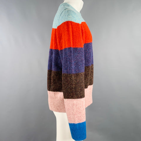 ACNE STUDIOS Pre-AW18 Size XL Kai B. Stripe Multi Color Wool Knit Sweater
