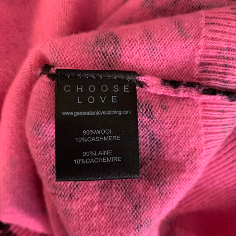 GENERATION LOVE Size XS Pink Black Wool Cashmere Dyed Sweater Womens