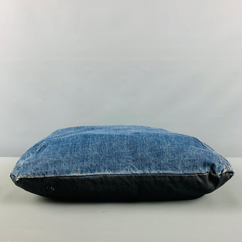 DRIES VAN NOTEN Indigo Black Studded Leather Trim Denim Bags