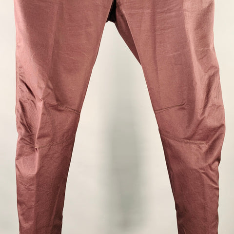 LANVIN Size 32 Burgundy Cotton Ankle Zip Flat Front Dress Pants