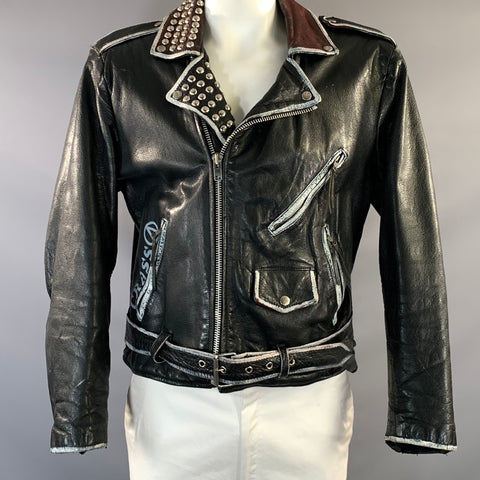 ENFANTS RICHES DEPRIMES ERD XL Black Studded Leather Biker Jacket