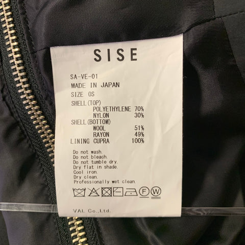 SISE Size S Black Wool Convertible Vest