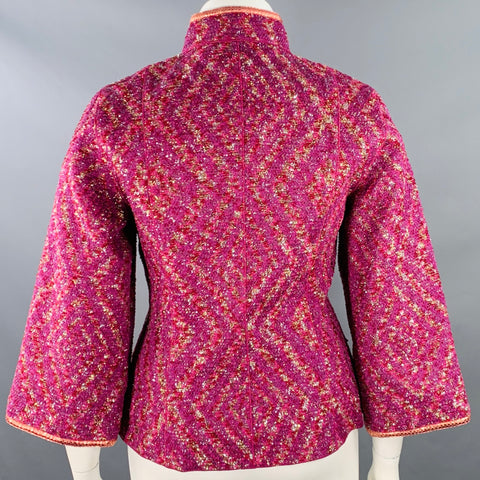 LOUIS VUITTON Size 10 Purple Fuchsia Cotton Blend Jacket Blazer