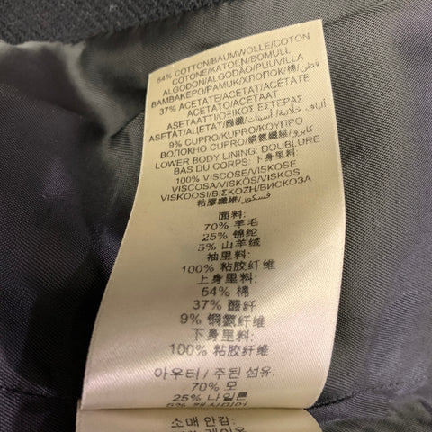 BURBERRY BRIT Size 2 Black Wool Blend Double Breasted Belted Coat
