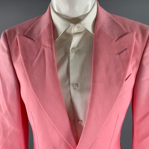TOM FORD Size 36 Pink Mohair Wool Peak Lapel Sport Coat