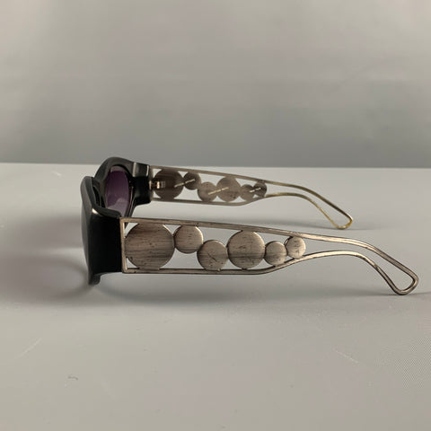CHRISTIAN ROTH Black Silver Acetate Titanium Sunglasses