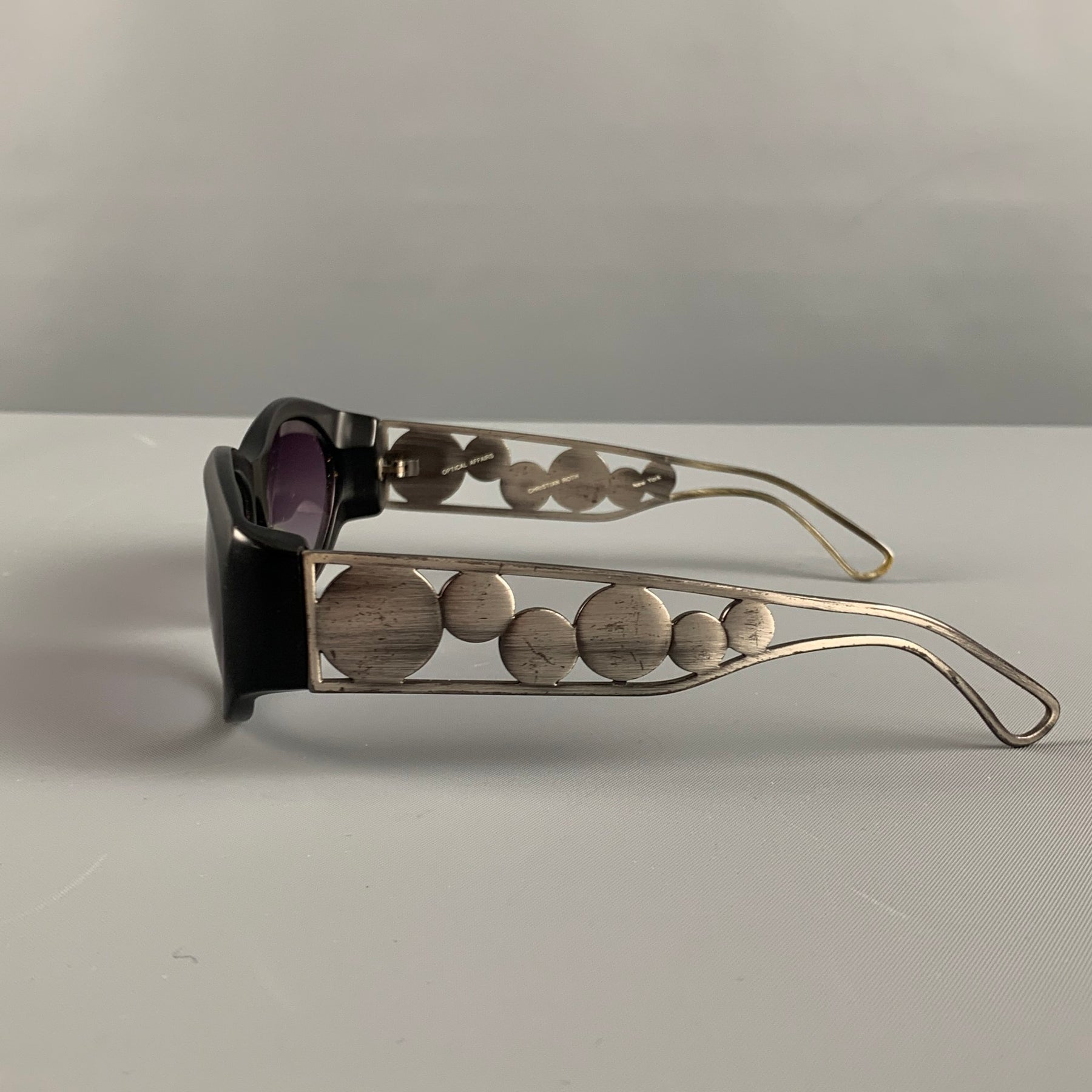 CHRISTIAN ROTH Black Silver Acetate Titanium Sunglasses  display picture 3