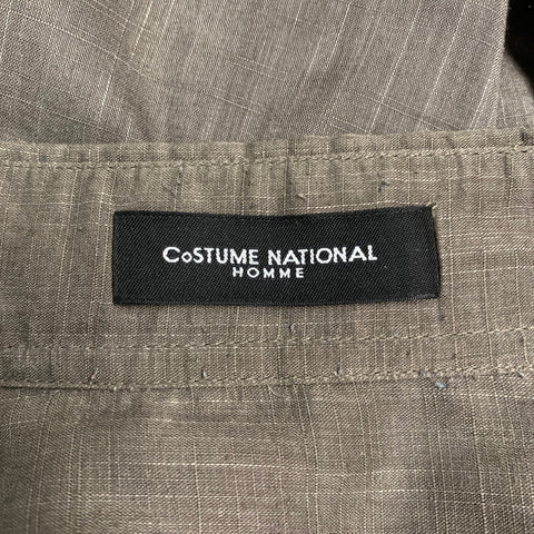 CoSTUME NATIONAL Size M Taupe Cotton Blend Tuxedo Long Sleeve Shirt