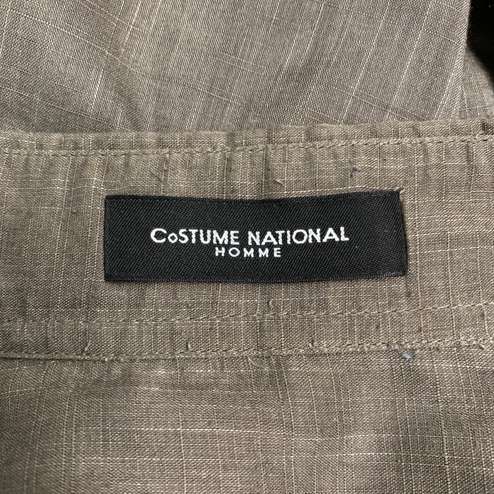 CoSTUME NATIONAL Size M Taupe Cotton Blend Tuxedo Long Sleeve Shirt