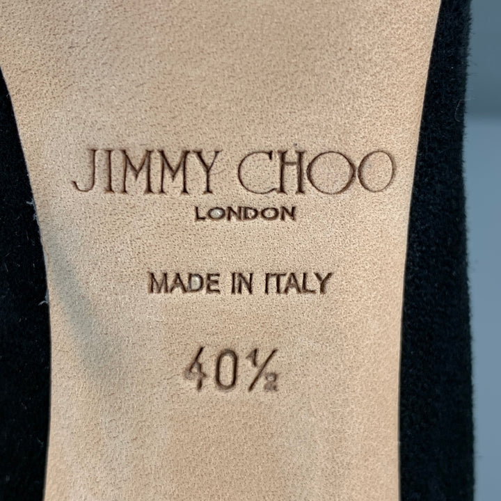 JIMMY CHOO Talla 10.5 Zapatos de salón clásicos de ante negro