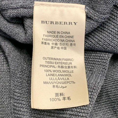 BURBERRY BRIT Taille L Gris anthracite Pull col V en jersey et laine