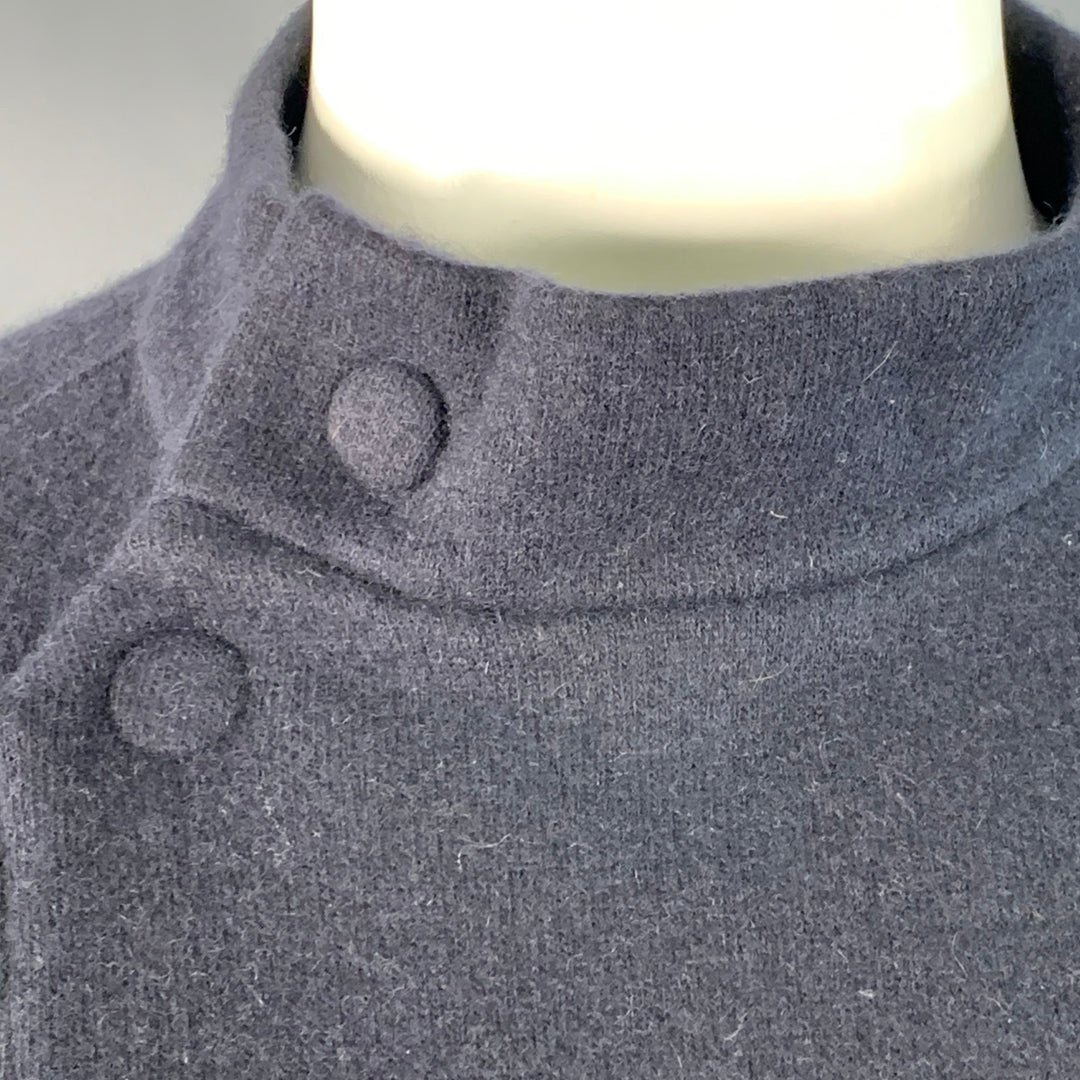GIORGIO ARMANI Size 42 Navy Cashmere Blend Asymmetrical Zip Up Cardigan