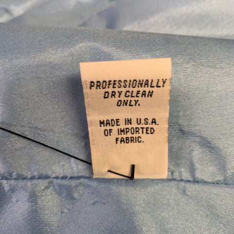 RIZIK BROS. Size 6 Cream Blue Tan Silk Floral Shawl Strapless Gown