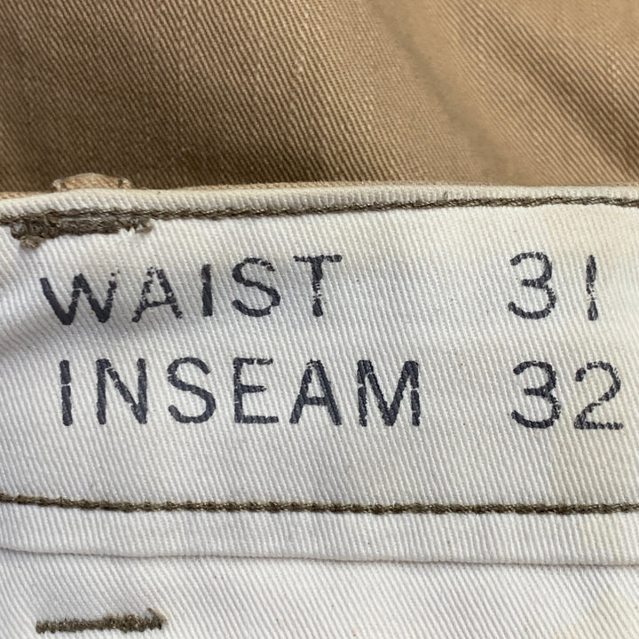 RRL by RALPH LAUREN Size 31 Khaki Cotton Cuffed Straight Button Fly Casual Pants