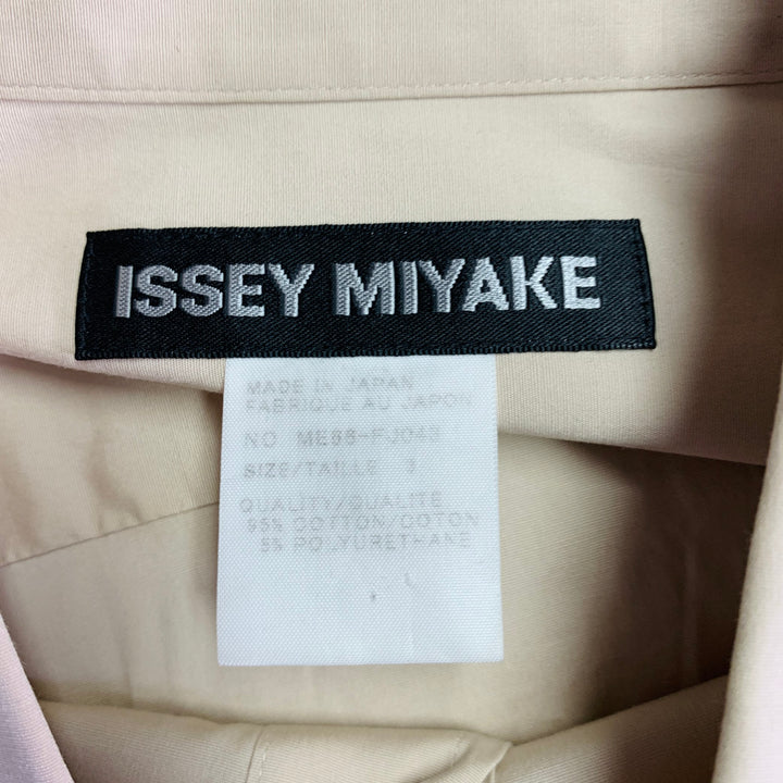 ISSEY MIYAKE Size L Beige Cotton Blend One Pocket Long Sleeve Shirt