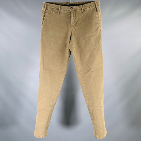 PT01 Size 33 Khaki Cotton  Elastane Chino Casual Pants