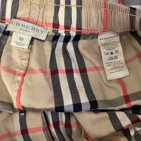 BURBERRY Size M Khaki Black & Red Tartan Cotton Elastic Waistband Casual Pants