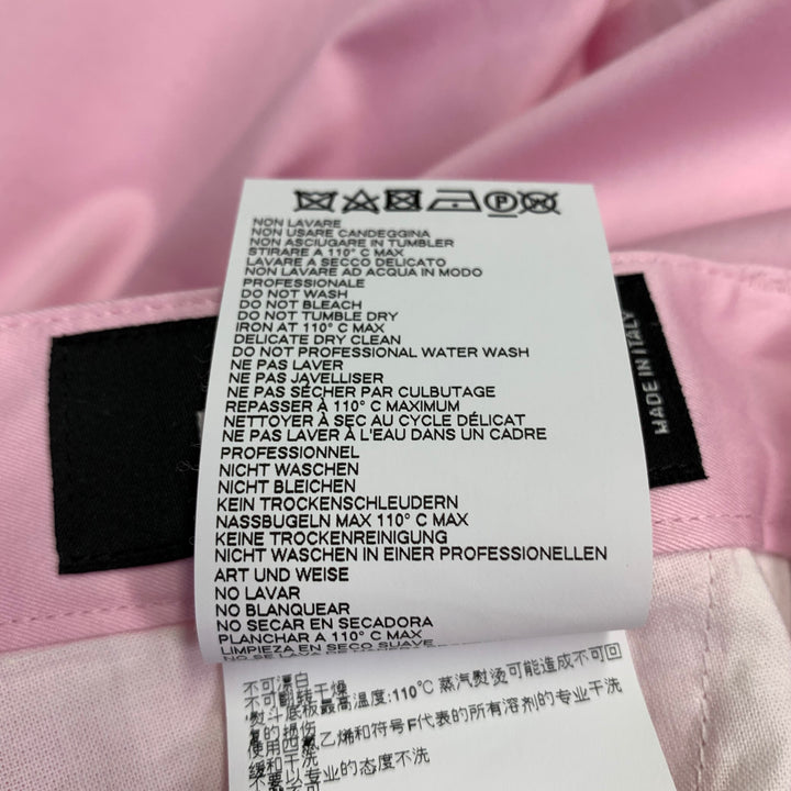 DSQUARED2 Size 34 Pink Twill Cotton Blend Flat Front Tapered Button Fly Dress Pants