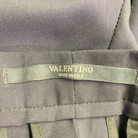 VALENTINO Size 30 Navy White Wool Mohair Tuxedo Stripes Zip Fly Dress Pants