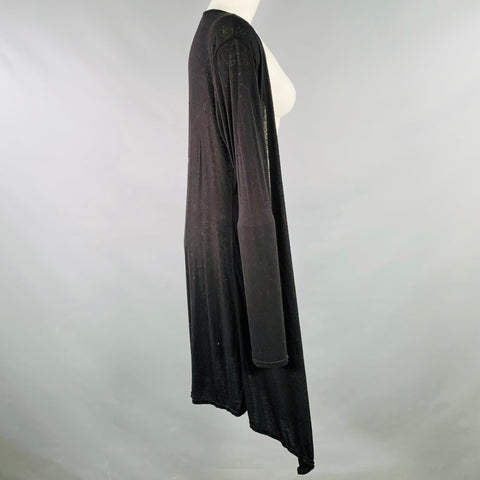 Gilet vintage noir en jersey ouvert sur le devant, taille M