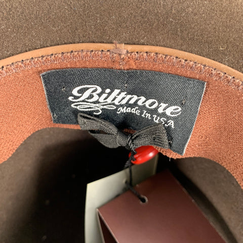 BILTMORE Size 56 Atlas Brown Felt Fedora Hat