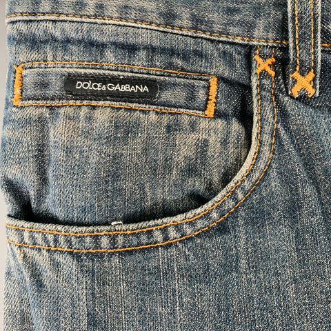 DOLCE & GABBANA Size 28 Blue Cotton Straight Jeans