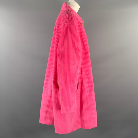 FRANCES VALENTINE Size XXL Pink Cotton Corduroy Buttoned Coat