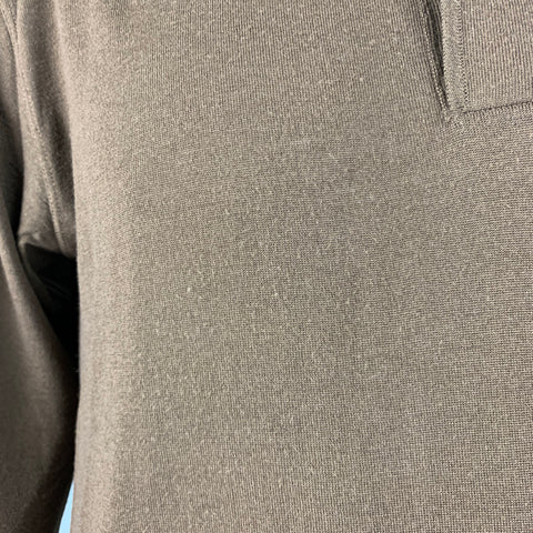 BRIONI Size XL Brown Knit Polo Pullover