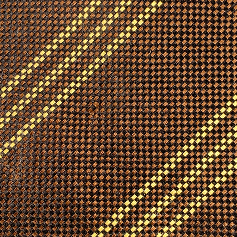 KITON Brown Yellow Diagonal Stripe Silk Tie