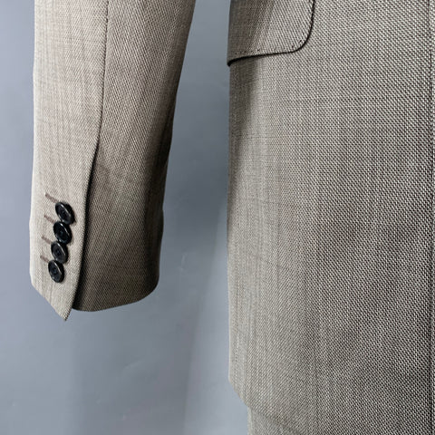 JOHN VARVATOS Size 40 Grey Woven Wool Notch Lapel Suit