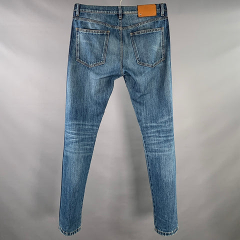 VALENTINO Size 30 Indigo Wash Denim Straight Button Fly Jeans