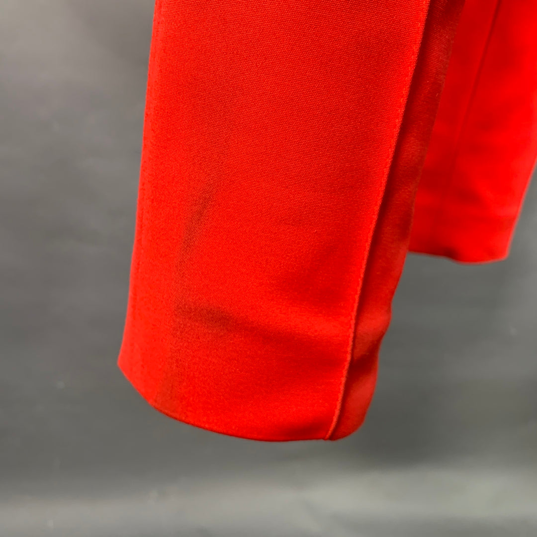 AKRIS Size 4 Red Cotton Blend Side Zipper Casual Pants