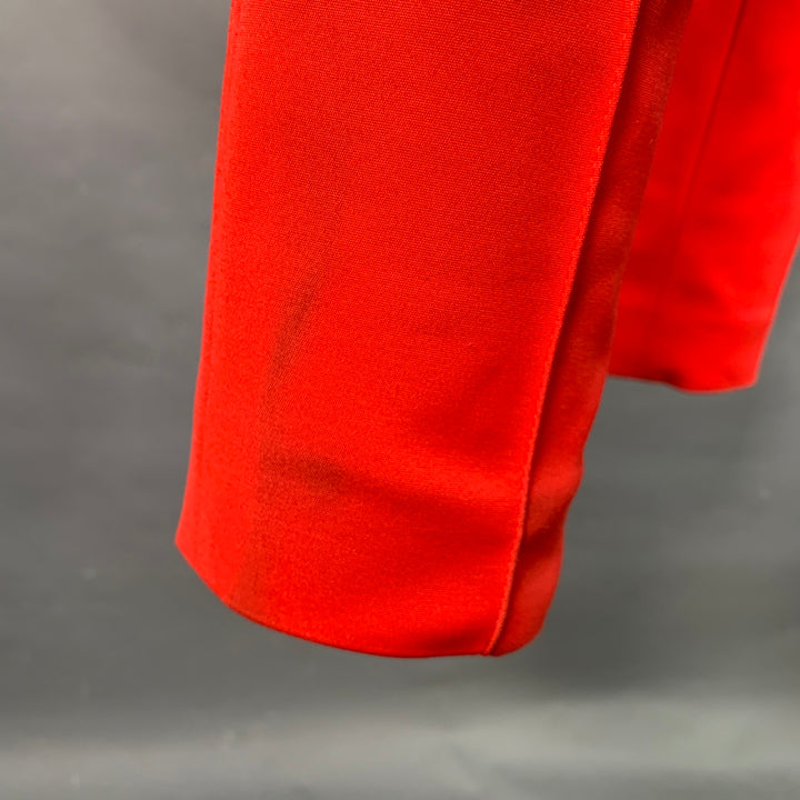 AKRIS Size 4 Red Cotton Blend Side Zipper Casual Pants