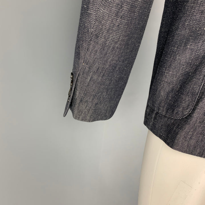 AMI Taille 42 Manteau de sport en mélange de polyamide sergé blanc indigo