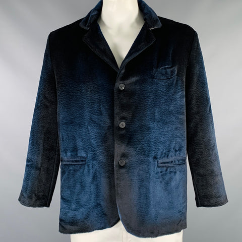 AVANT TOI Veste en alpaga à revers cranté, coupe dégradée bleu marine et noir, Taille XL