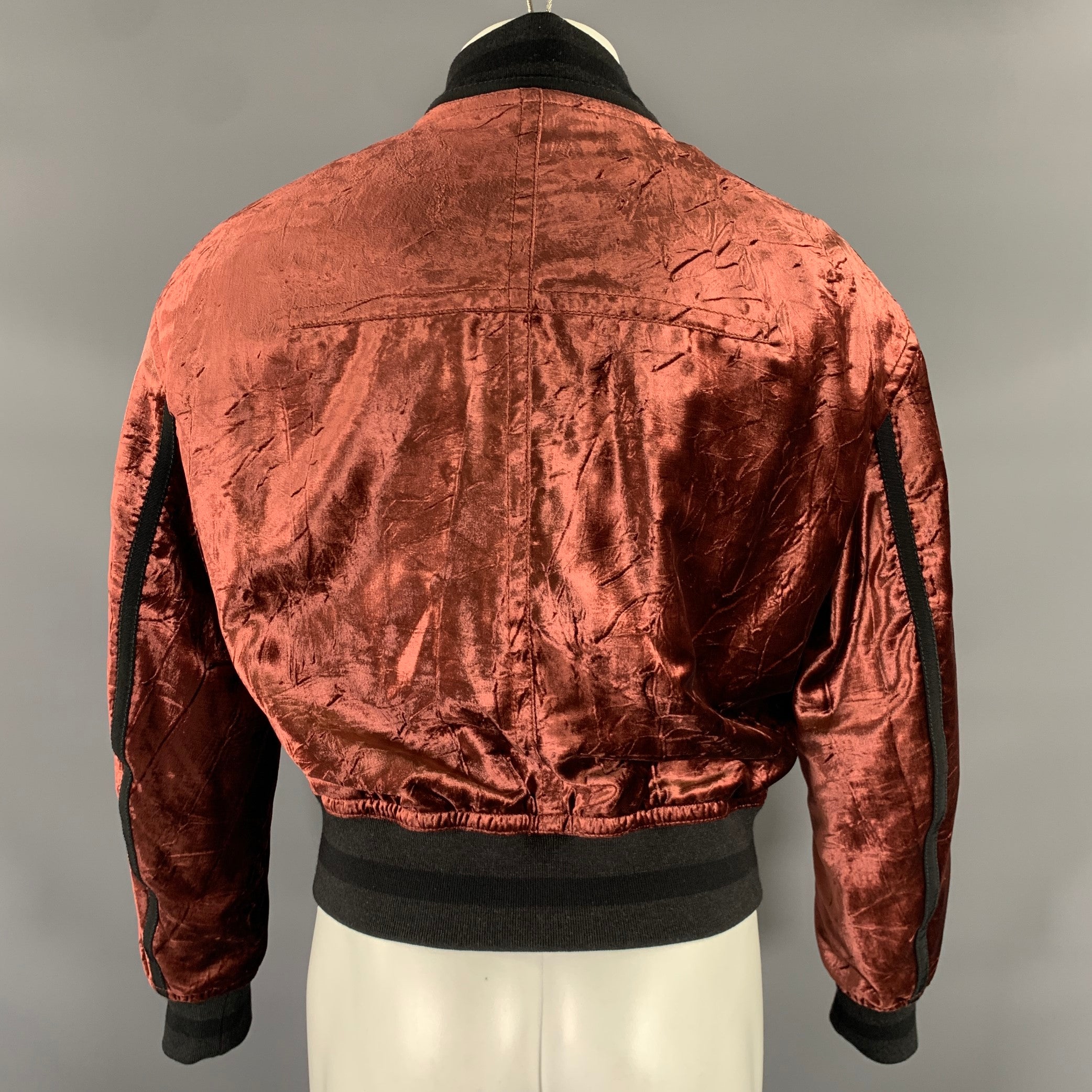 HAIDER ACKERMANN Size M Burgundy Velvet Rayon Bomber Jacket – Sui